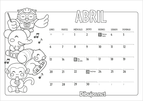 Ya puedes descargar el calendario infantil 2015 para colorear de ...