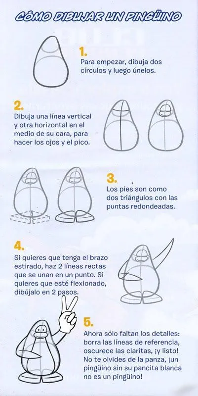 Puentes Libres: Cómo dibujar un pinguino