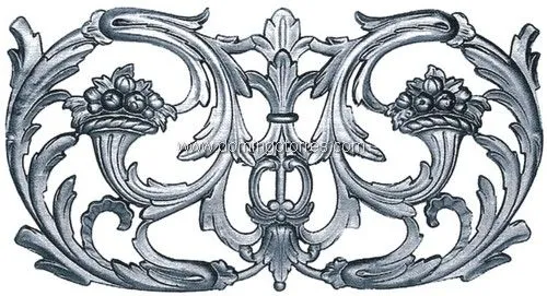 Puerta de chapa con adornos de forja, fundición y latón Nº1051 ...