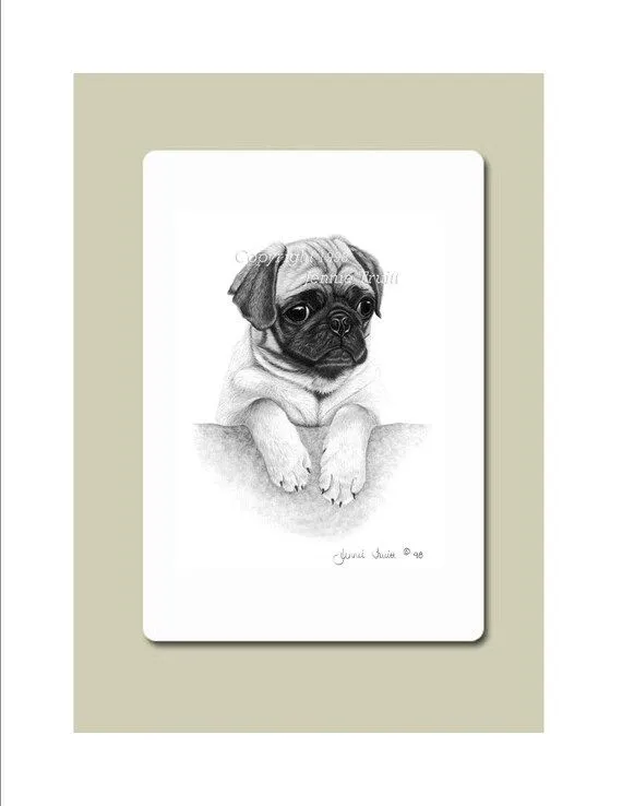 Pug cachorro Mouse Pad de dibujo a lápiz Original por jennietruitt Pug cachorro Mouse Pad de dibujo a lápiz Original por jennietruitt