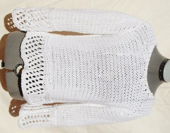 Pullover Sueter Jersey algodon calceta punto dos por CasandraCraft Pullover Sueter Jersey algodon calceta punto dos por CasandraCraft