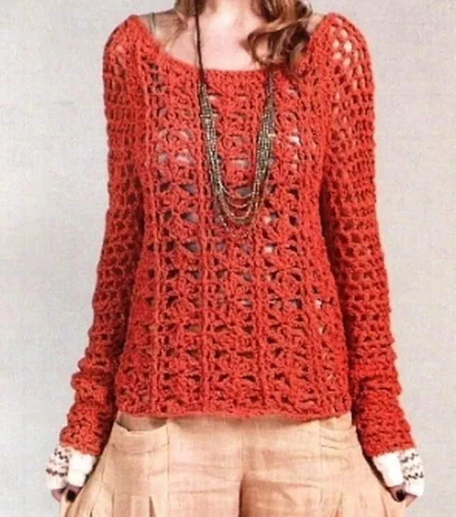 Pullover tejido al crochet - Imagui