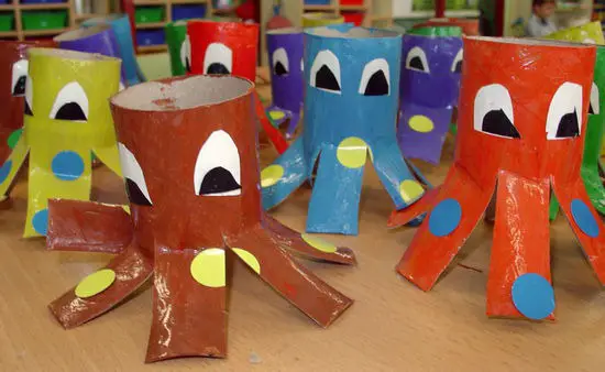 Pulpo con rollo de Papel Higienico | Manualidades Infantiles