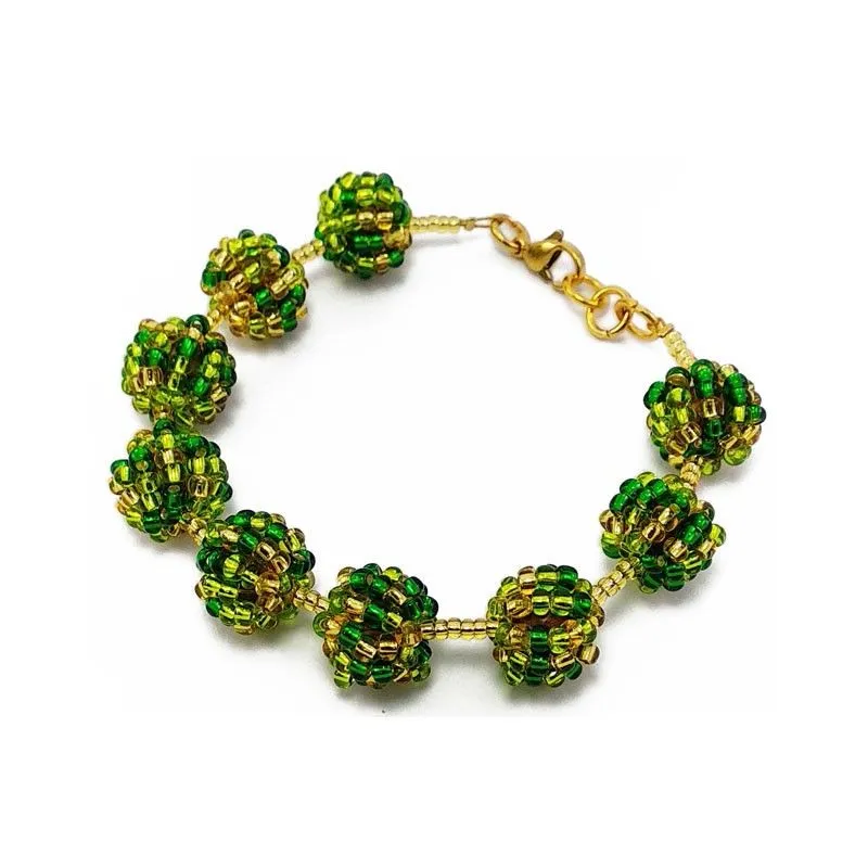 Pulsera con bolas tejidas en chaquira - Juliana Martinez Accesorios Pulsera con bolas tejidas en chaquira - Juliana Martinez Accesorios