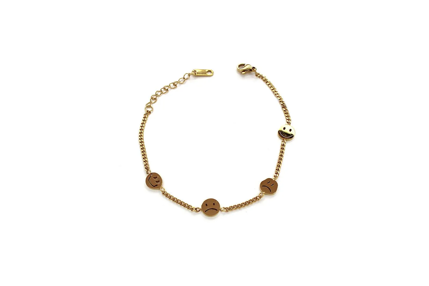 Pulsera - cadenita con caritas felices y tristes – anisoptera.mx Pulsera - cadenita con caritas felices y tristes – anisoptera.mx