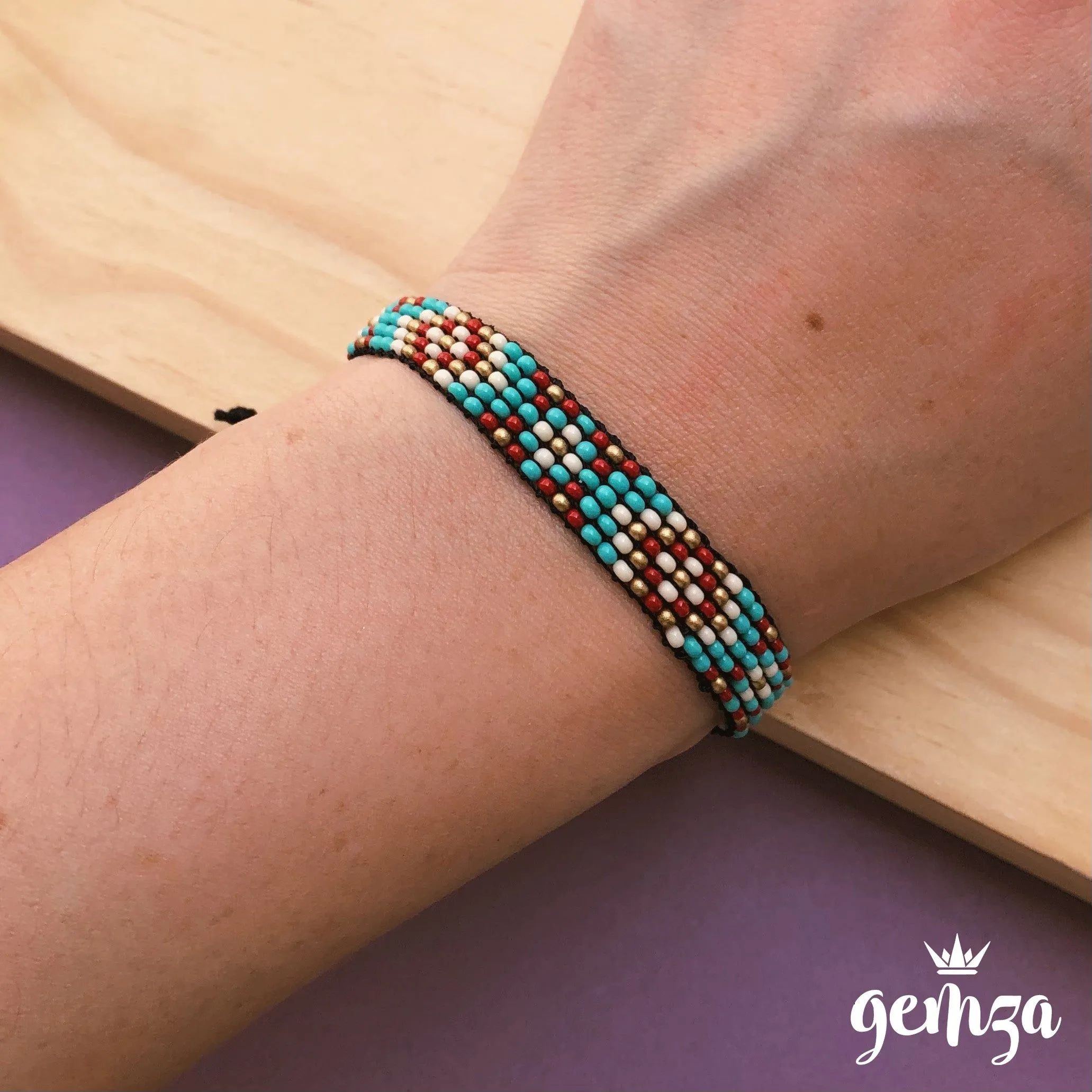 Pulsera De Chaquira Azul y Vino – Gemza Joyas Pulsera De Chaquira Azul y Vino – Gemza Joyas