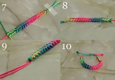 Cómo hacer una pulsera con cola de ratón con un disco Kumihimo Cómo hacer una pulsera con cola de ratón con un disco Kumihimo