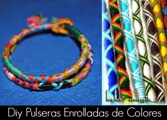Como hacer una Pulsera Enrollada. Con Hilos de Colores - enrHedando Como hacer una Pulsera Enrollada. Con Hilos de Colores - enrHedando