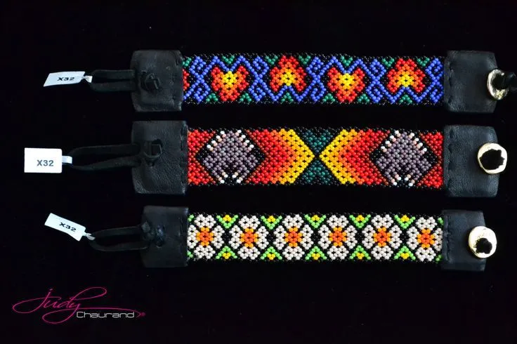pulsera huichol con piel | Collares y Pulseras Huichol | Pinterest pulsera huichol con piel | Collares y Pulseras Huichol | Pinterest