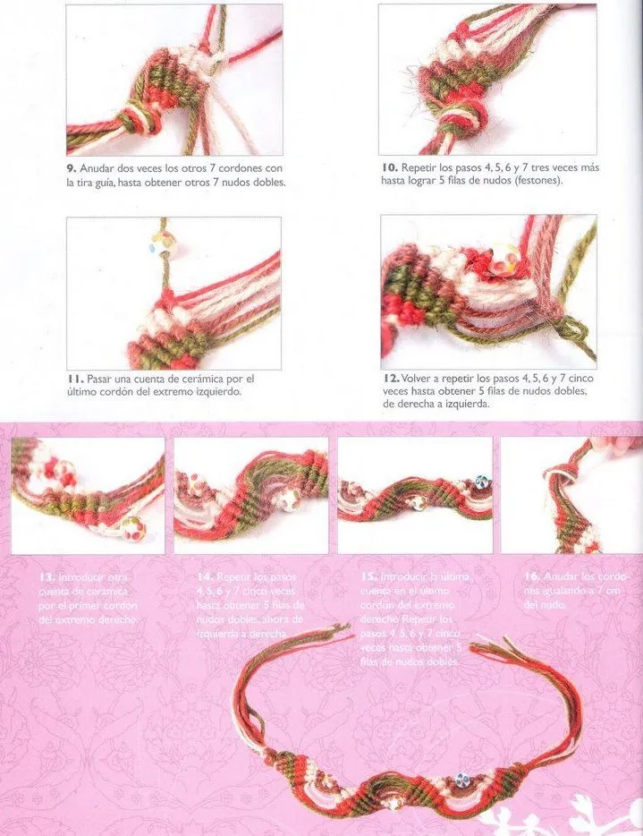 Pulsera de lana y nudos ~ Portal de Manualidades