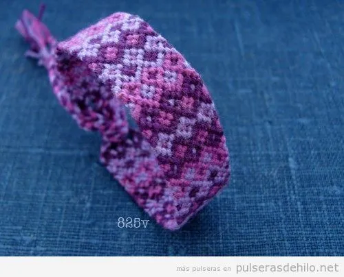 Pulsera de macramé con rombos, patrón para seguir | Pulseras de ... Pulsera de macramé con rombos, patrón para seguir | Pulseras de ...