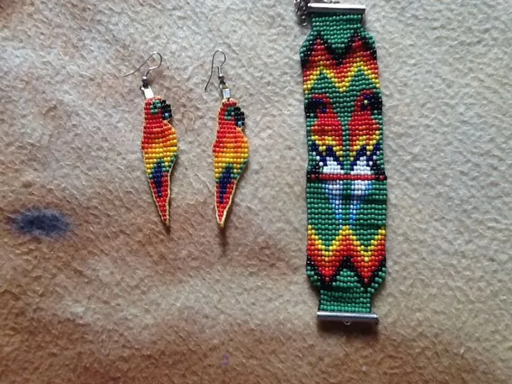 Pulsera en mostacilla con la técnica del telar | Pulsera de ... Pulsera en mostacilla con la técnica del telar | Pulsera de ...