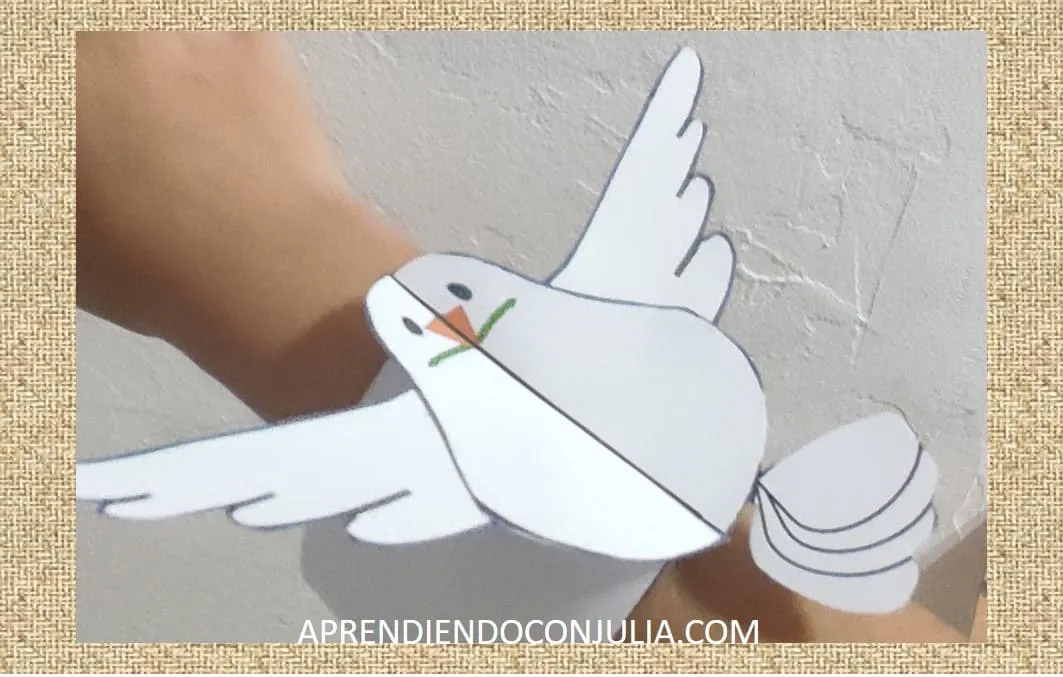 Pulsera de la paloma de la paz para imprimir - Aprendiendo con Julia Pulsera de la paloma de la paz para imprimir - Aprendiendo con Julia