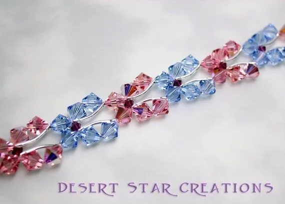 Pulsera tejida mariposa cristal Swarovski por DesertStarCreations Pulsera tejida mariposa cristal Swarovski por DesertStarCreations