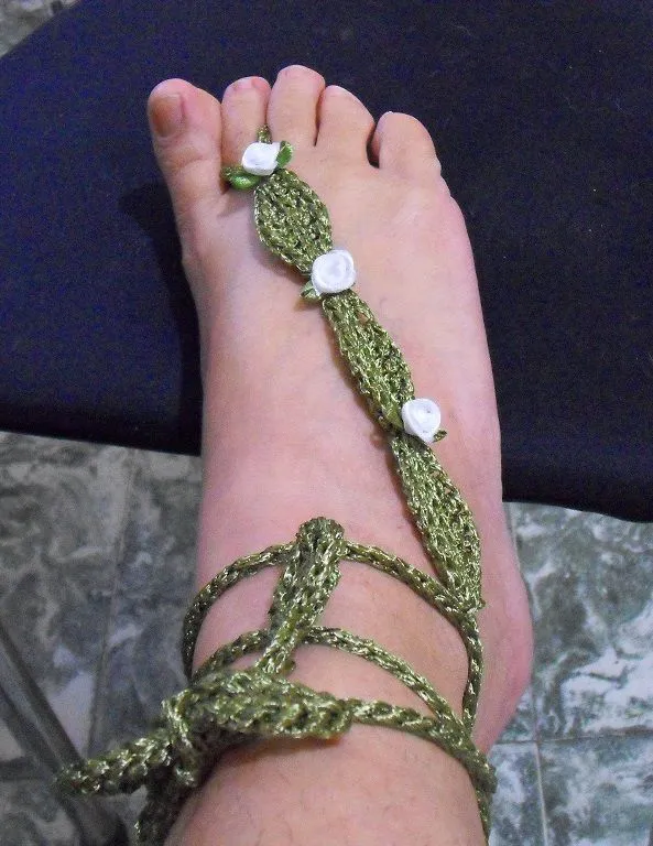 pulsera tejida para pie | crochet | Pinterest pulsera tejida para pie | crochet | Pinterest