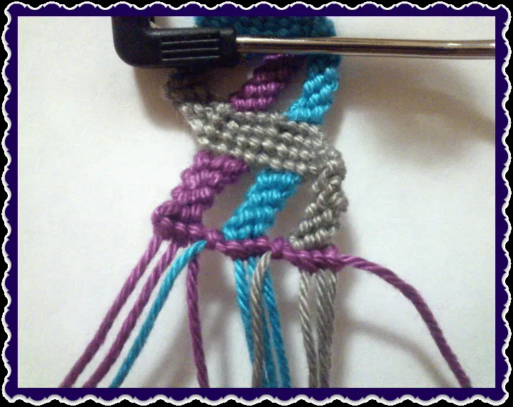 Pulseras de macramé: Pulsera Zig-Zag 3D