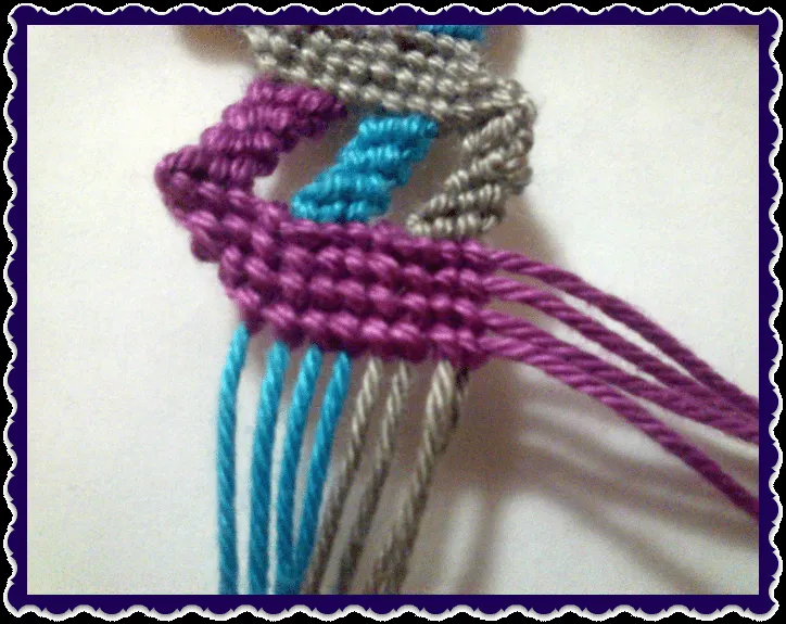 Pulseras de macramé: Pulsera Zig-Zag 3D