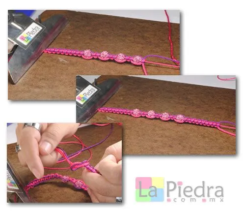 Como hacer pulseras de Shambala con dije bola de fuego