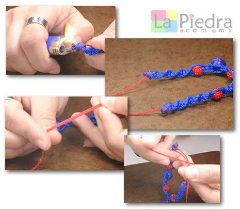 Como hacer pulseras de shamballa en espiral con flor coral y Dije ...