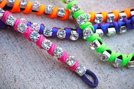 Cómo hacer pulseras de strass con cordones - Pulserasdiy