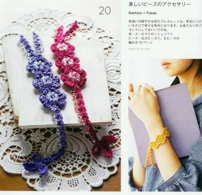 Pulseras tejidas a crochet patrones - Imagui