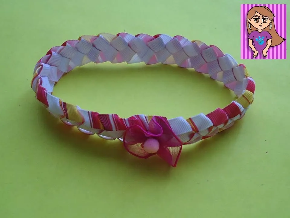 PumitaNegraArt: Diadema con listón trenzado PumitaNegraArt: Diadema con listón trenzado