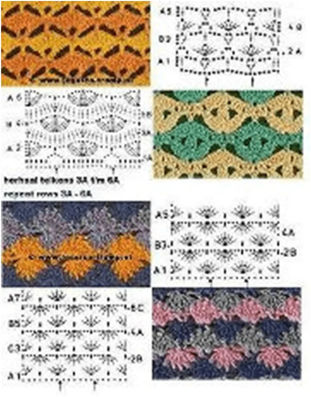 Diferentes puntadas en crochet - Imagui