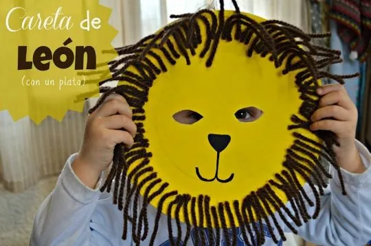 Puntadas para niños: Máscaras para niños con platos desechables Puntadas para niños: Máscaras para niños con platos desechables