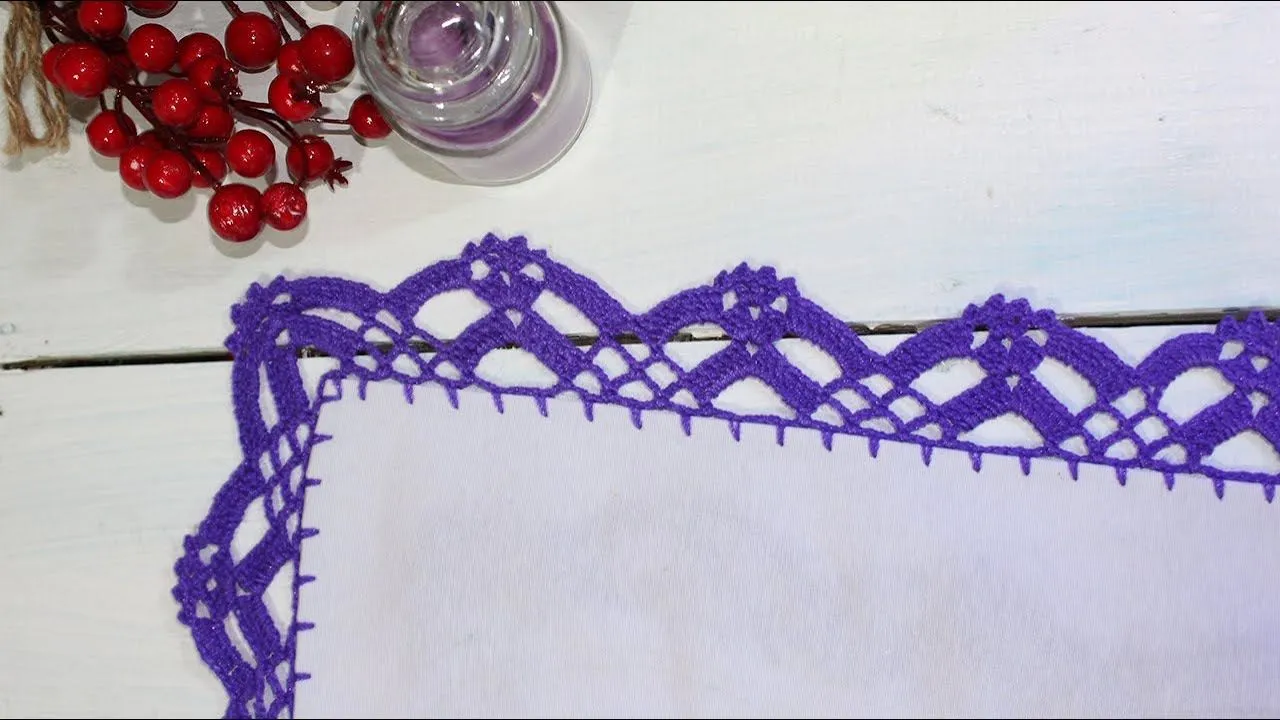 Puntilla para servilleta tejida a crochet | 2 - YouTube Puntilla para servilleta tejida a crochet | 2 - YouTube