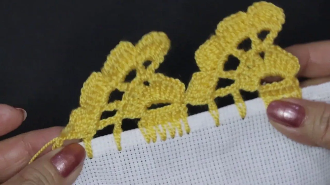 PUNTILLA TEJIDA A CROCHET DE UNA SOLA VUELTA || ORILLA PARA SERVILLETA PUNTILLA TEJIDA A CROCHET DE UNA SOLA VUELTA || ORILLA PARA SERVILLETA