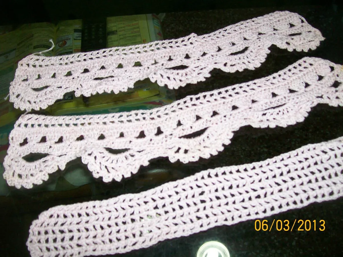 Puntillas Tejidas Al Crochet Macramé- Color Rosa. - $ 140,00 en ... Puntillas Tejidas Al Crochet Macramé- Color Rosa. - $ 140,00 en ...