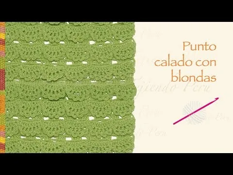 Punto calado con blondas tejido a crochet - YouTube Punto calado con blondas tejido a crochet - YouTube