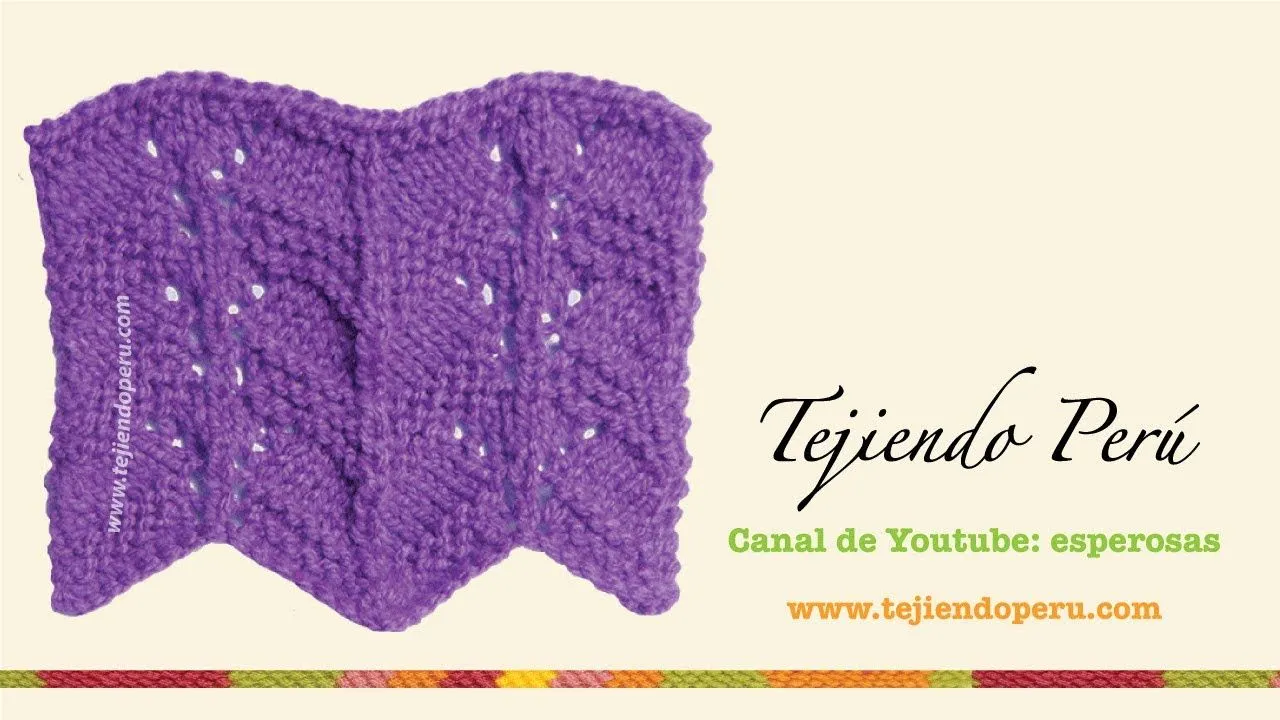 Punto calado con borde en zigzag para tejer en dos agujas o ... Punto calado con borde en zigzag para tejer en dos agujas o ...