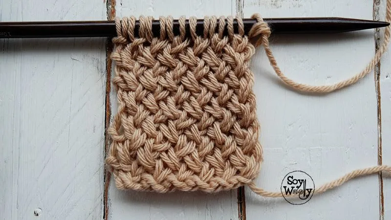 Punto de Cesta Cruzado tejido en dos agujas/palillos | Soy Woolly Punto de Cesta Cruzado tejido en dos agujas/palillos | Soy Woolly