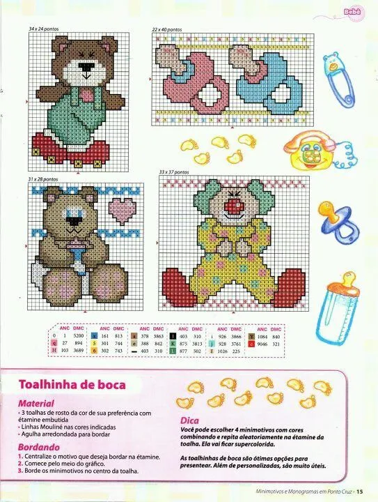 Punto De Cruz - Mas de 5,000 Gráficos: CHUPONES, OSOS Y PAYASO Punto De Cruz - Mas de 5,000 Gráficos: CHUPONES, OSOS Y PAYASO