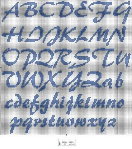 Letras de punto de cruz baberos - Imagui