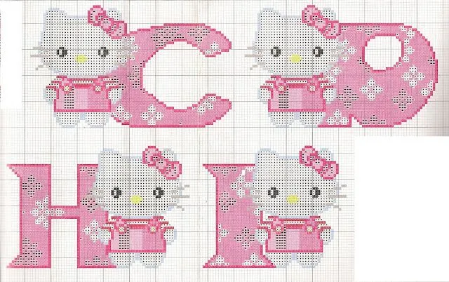 Punto De Cruz: Abecedario Hello Kitty