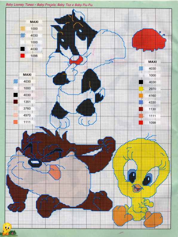 PUNTO DE CRUZ: Baby Looney Tunes « Variasmanualidades's Blog