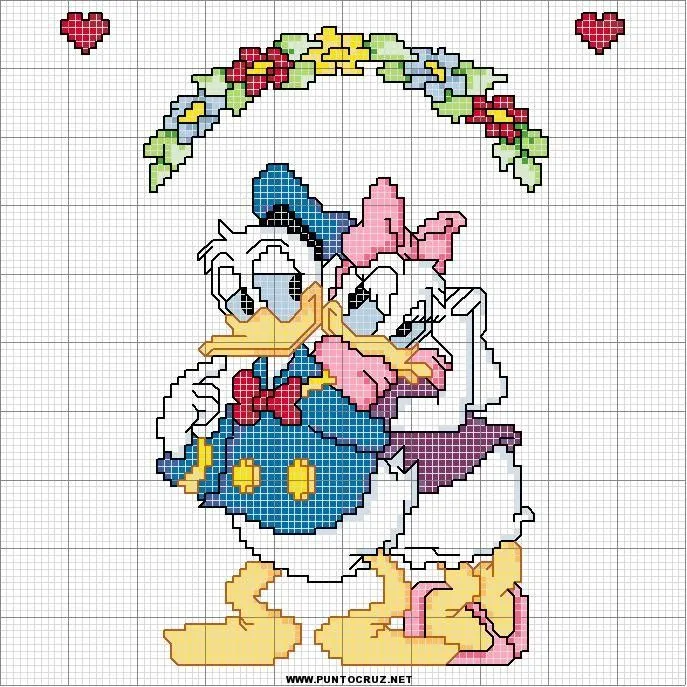 Pato Donalds | Punto de cruz - Colección de patrones punto de cruz ...