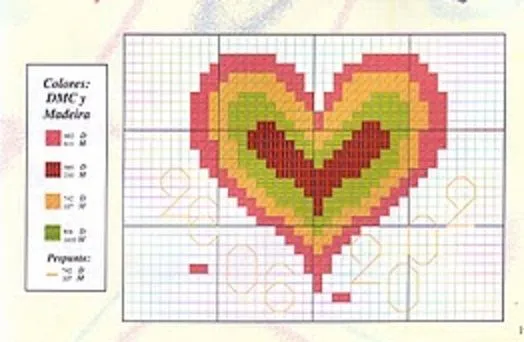 Imágenes de corazones en punto de cruz - Imagui