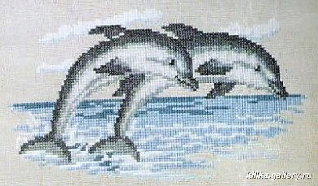 delfines punto cruz (3) | Aprender manualidades es facilisimo. delfines punto cruz (3) | Aprender manualidades es facilisimo.