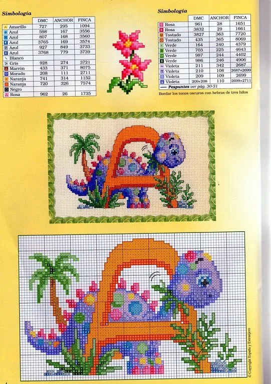 punto cruz dinosaurios (2) | Aprender manualidades es facilisimo.com