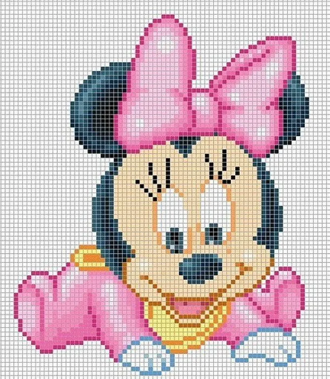 punto cruz minnie | Aprender manualidades es facilisimo. punto cruz minnie | Aprender manualidades es facilisimo.