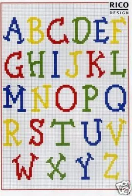 Punto de Cruz GRATIS: Abecedario Infantil de Colores Punto de Cruz GRATIS: Abecedario Infantil de Colores
