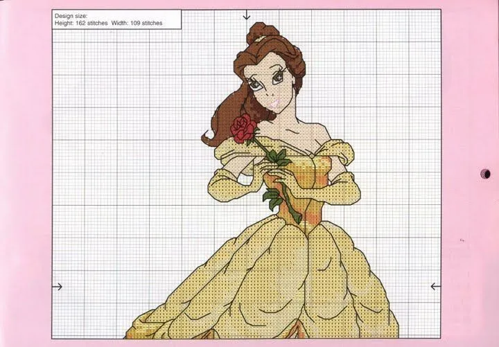 Punto de Cruz GRATIS: La Bella y la Bestia Princesas Disney Punto de Cruz GRATIS: La Bella y la Bestia Princesas Disney