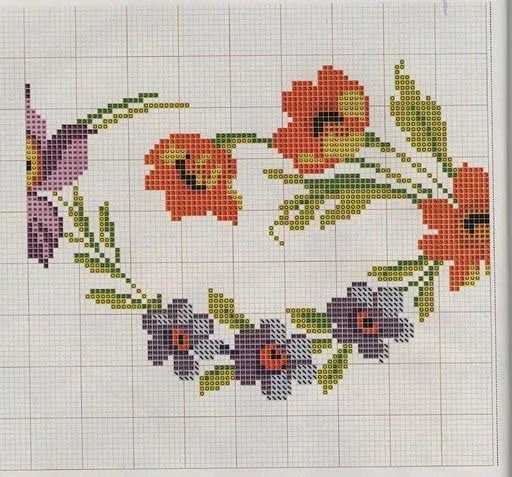 Punto de Cruz GRATIS: Mantel de flores multicolor. Punto de Cruz GRATIS: Mantel de flores multicolor.