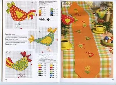 Punto de Cruz GRATIS: Pollitos Country.