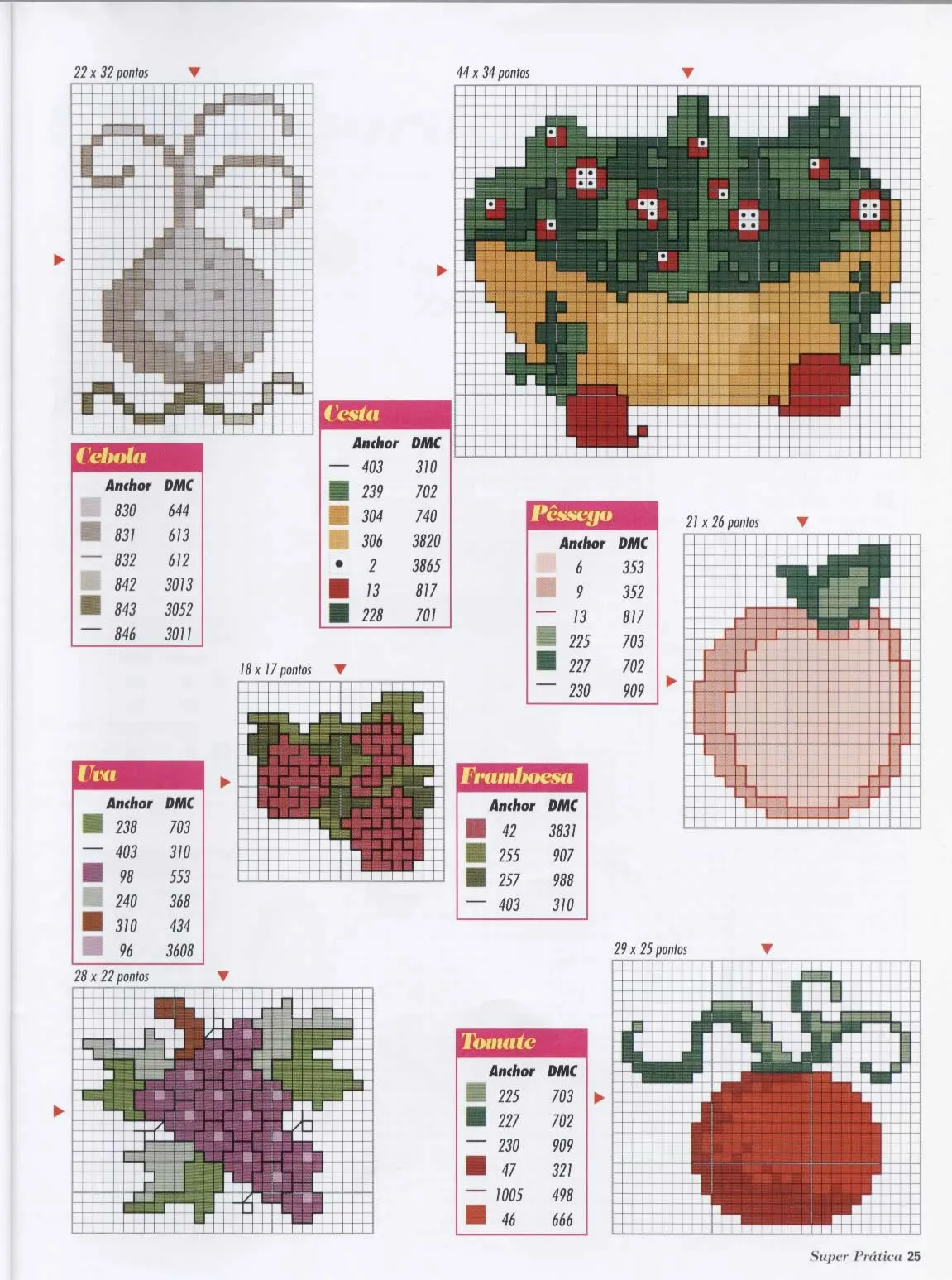 Punto de Cruz GRATIS: Verduras