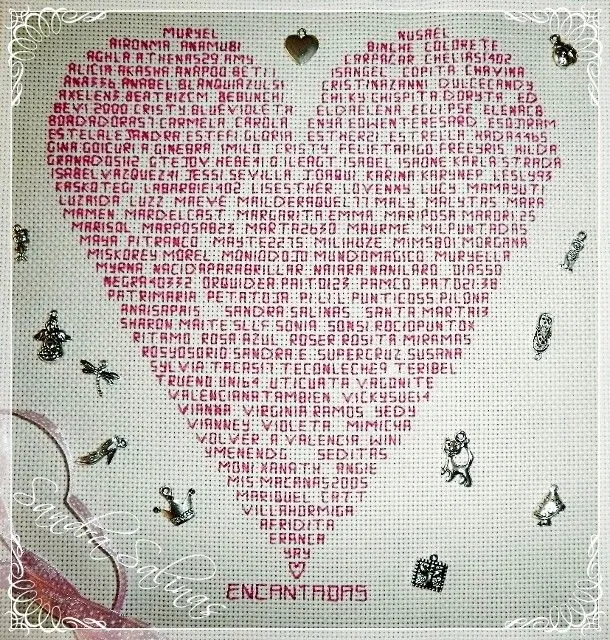 PUNTO DE CRUZ... MI HOBBY: CORAZÓN ENCANTADO PUNTO DE CRUZ... MI HOBBY: CORAZÓN ENCANTADO