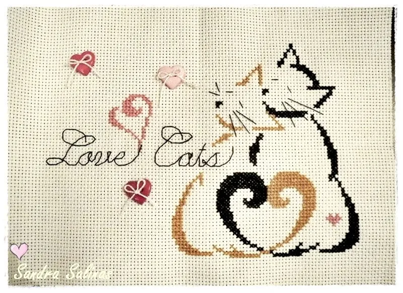 PUNTO DE CRUZ... MI HOBBY: GATO DE FEBRERO